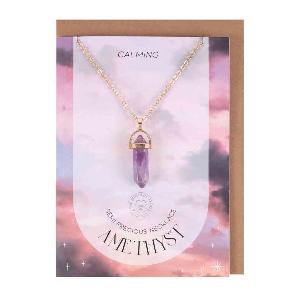 Something Different - Amethyst Crystal Necklace Carte avec collier - Multicolore